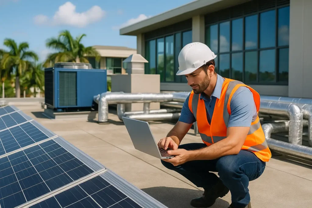 Ingeniero instalando sistemas de energía solar e ingeniería hidráulica en Punta Cana, República Dominicana
