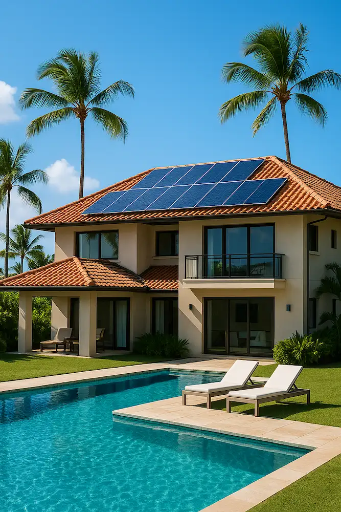Sistema de climatización solar en vivienda en República Dominicana